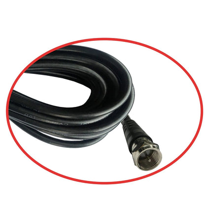 Chaowei TV Antenna Extension Coaxial Cable(15ft) with Coupler,F Black