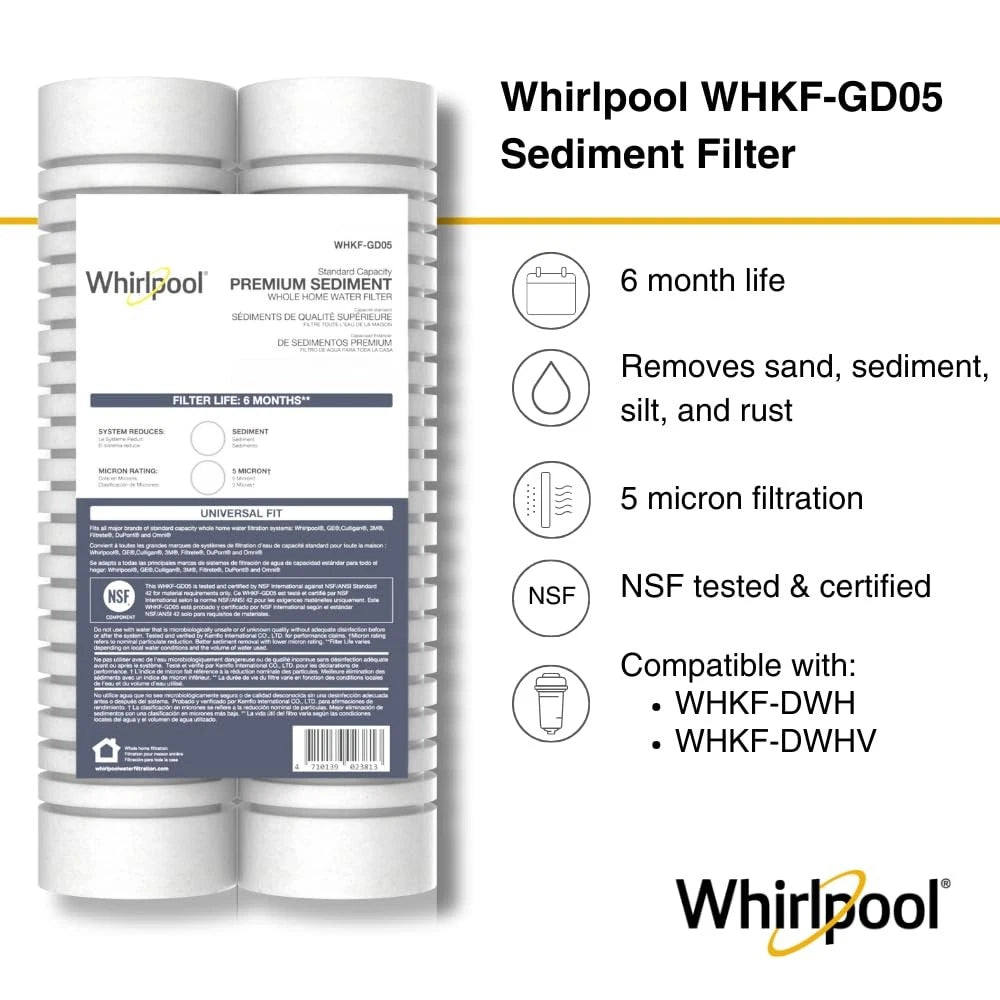 Whirlpool 10" x 2.5" Whole Home Standard 2 Count (Pack of 1), WHKF-GD05