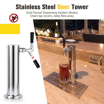 Hgkeke Beer Tower Single Tap Draft Tower, Silver