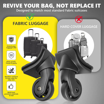 Tobeso-Nuoze Luggage Wheels Replacement Suitcase W149-4 pcs