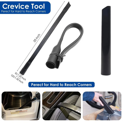 Alrens 10PCS Vacuum Attachments & Brushes Kit 1-1/4 inch to 1-7/8 inch, Black