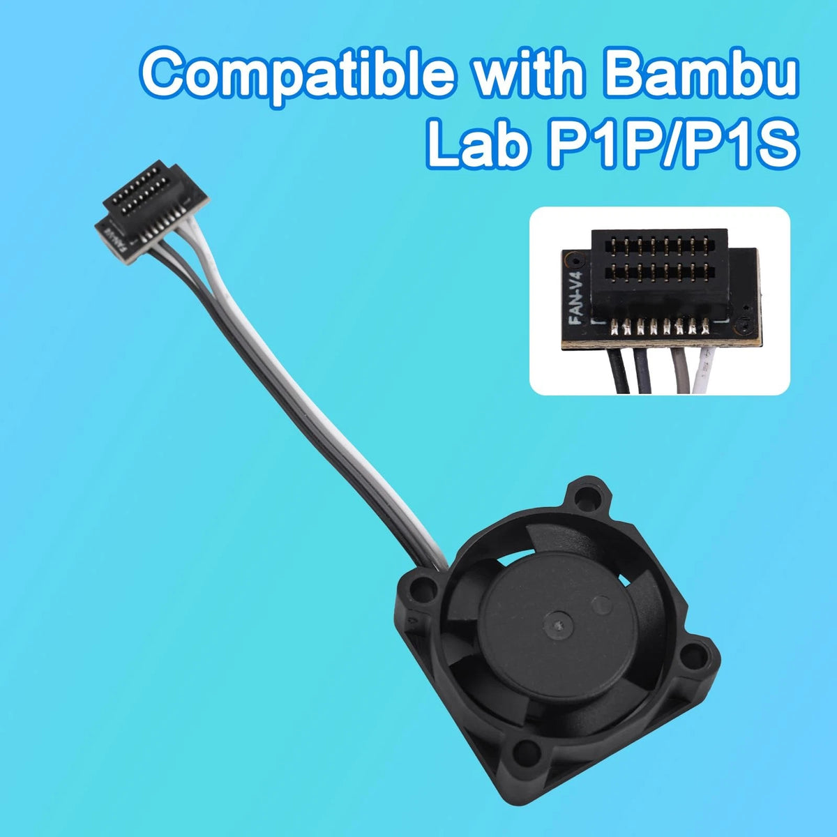 2pcs Extruder Hotend Cooling Fans for Bambu Lab P1P/P1S 3D Printer, black