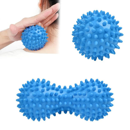 URAQT Spiky Massage Ball Set, 2 Pack Physical Therapy 2Pcs-Blue, 2pcs-blue
