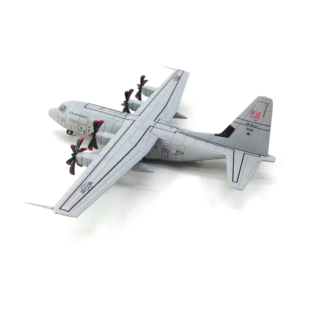 1/200 Alloy USAF C-130 Hercules Transport Aircraft  Diecast Airplane With Stand