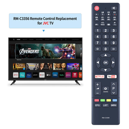 RM-C3356 Replacement Remote Control For JVC Smart LCD LED Android TV