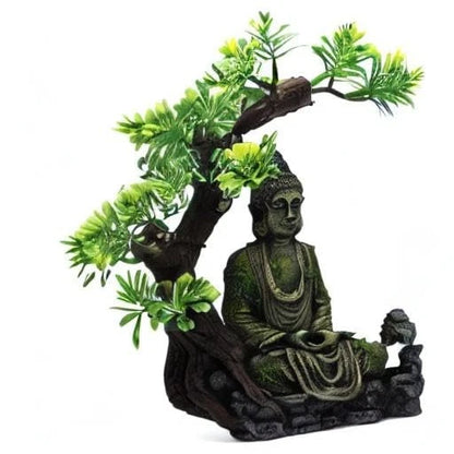 Tfwadmx Aquarium Buddha Statue Decoration Resin Style 1, Gold Or Golden Brown