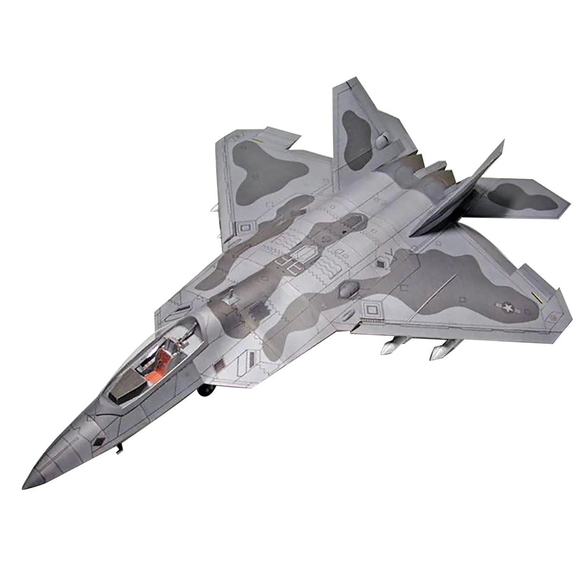1/33 F22 Fighter Plane Paper Model Military Puzzle Paper Aircraft Unassembled
