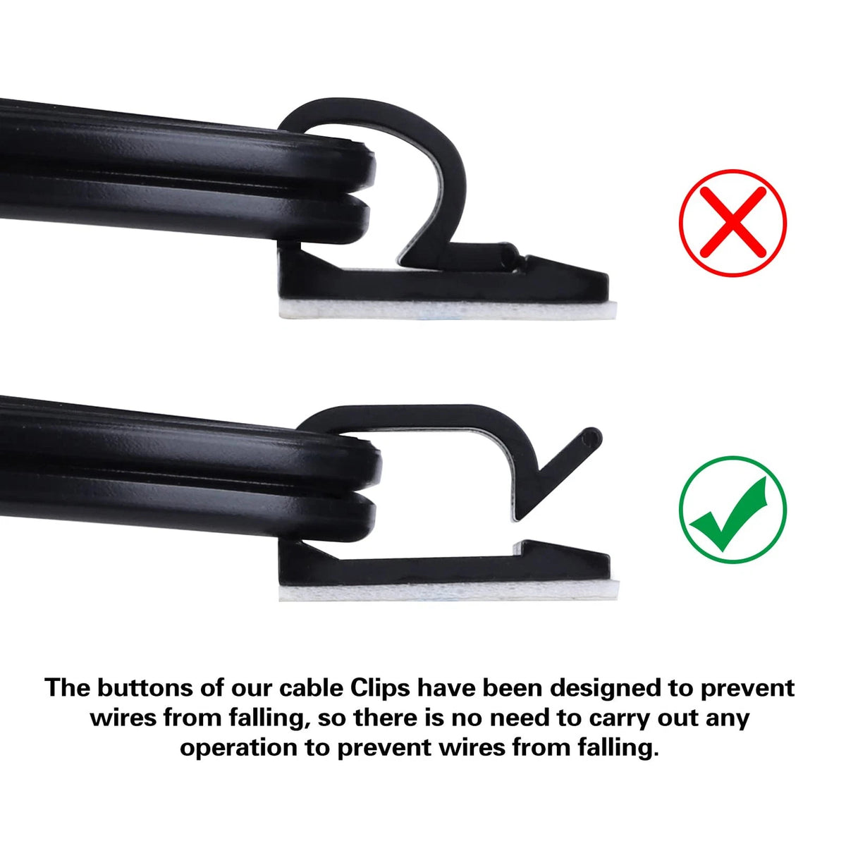 XHF 120 PCS Adhesive Cable Wire Clips Black, Outdoor 5/8"-120PCS, Black