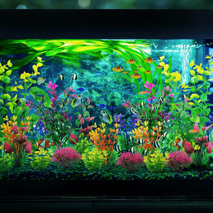QUOZUO 25pcs Artificial Plant, Fish Tank Decorations Plants, Colorful