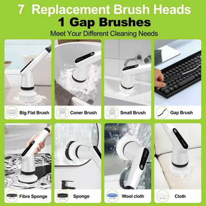 Dreazu Electric Spin Scrubber, Cordless Shower 48 inches, White&black