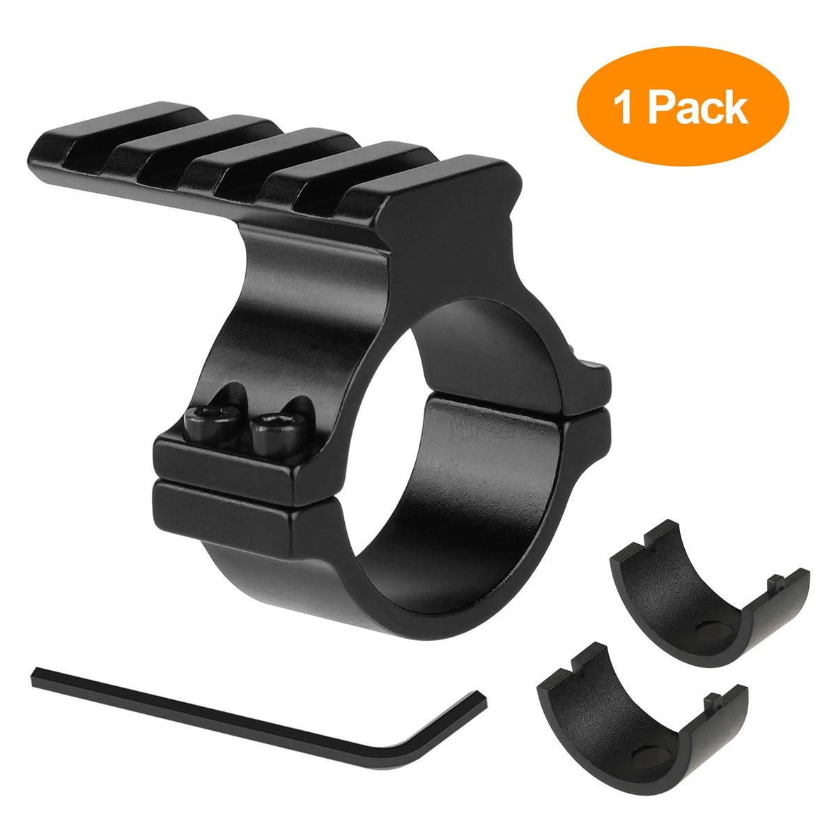 FENTUK 1"/25.4mm & 30mm Rifle Scope Ring Adaptor with Rail - Tactical Black
