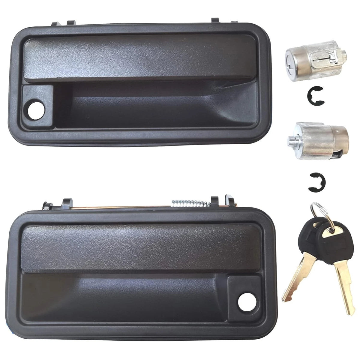 Lcyolada Metal Exterior Door Handles Lever Handle&Cylinder&Key, Black