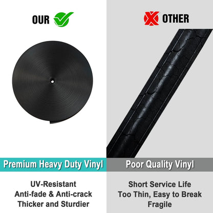 Reggory 1" RV Trim Molding Insert, 100ft UV Resistant 1200"L x 1"W, Black