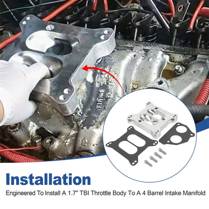 1.7" Dual Plane Carburetor Adapter for TBI Intake Manifold For Holley& Edelbrock