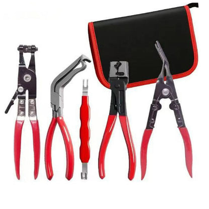 LUOWPZI 5-Piece Automotive Electrical Disconnect Pliers Kit, Fuel 5 Pcs, Red