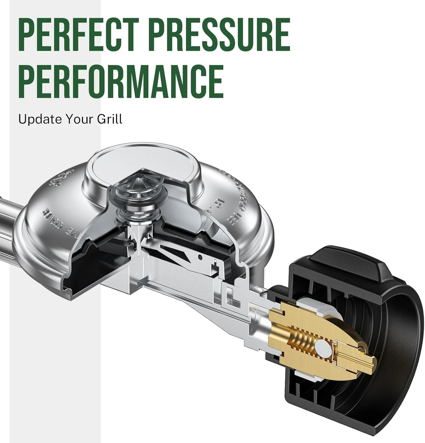 4FT Propane Regulator with Hose, 0-1Psi Low Pressure 4 Feet, Stainless Steel