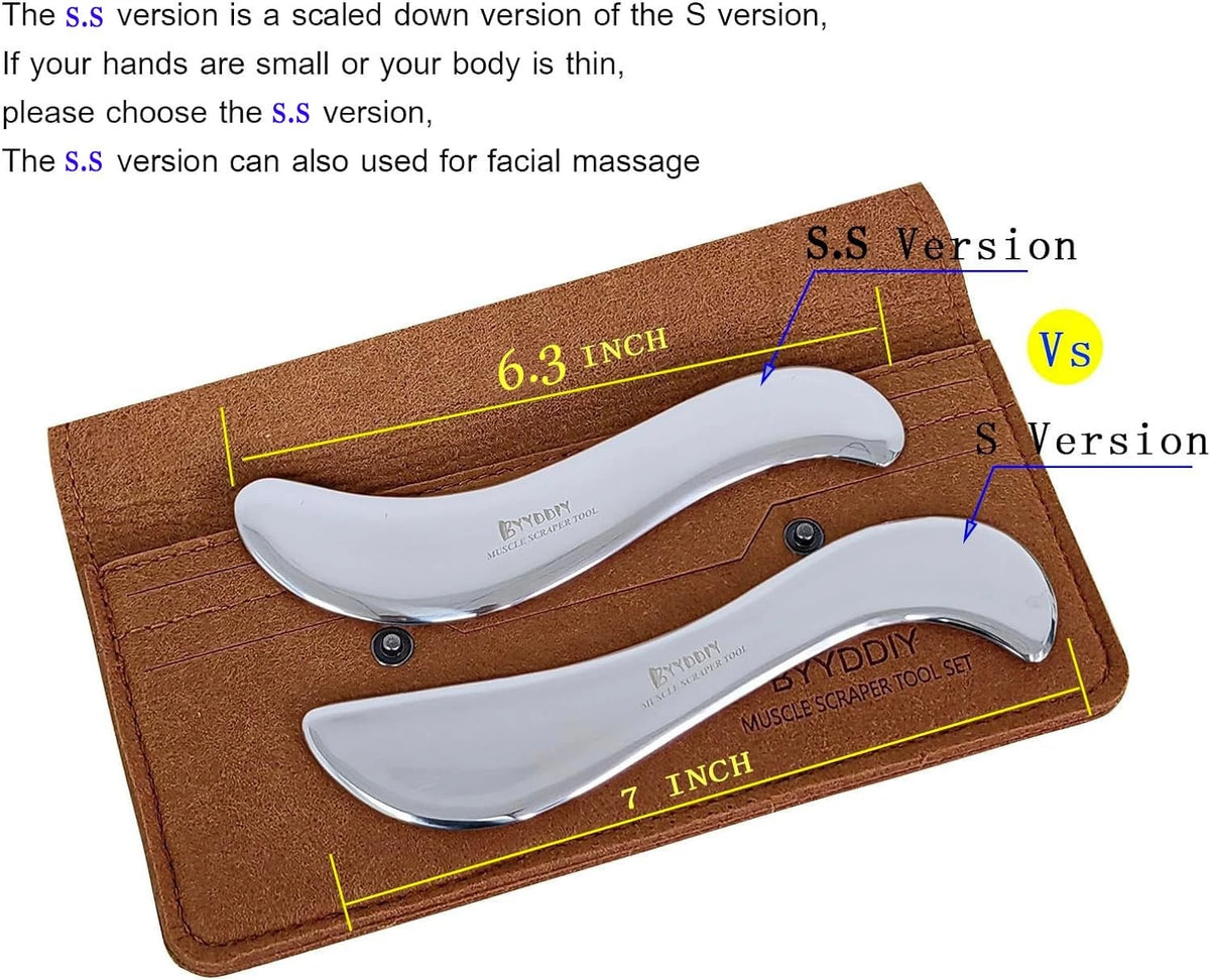 BYYDDIY Stainless Steel Gua Sha Muscle Scraper Tool,Scar Tissue Black