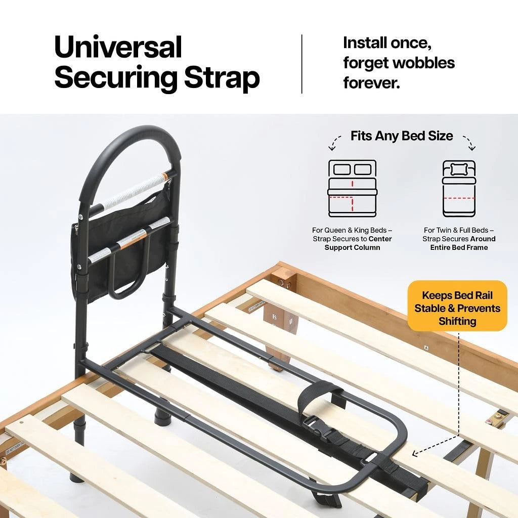 Medical king Bed Rails for Elderly Adults Safety 1 Count (Pack of 1), Black