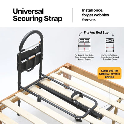 Medical king Bed Rails for Elderly Adults Safety 1 Count (Pack of 1), Black