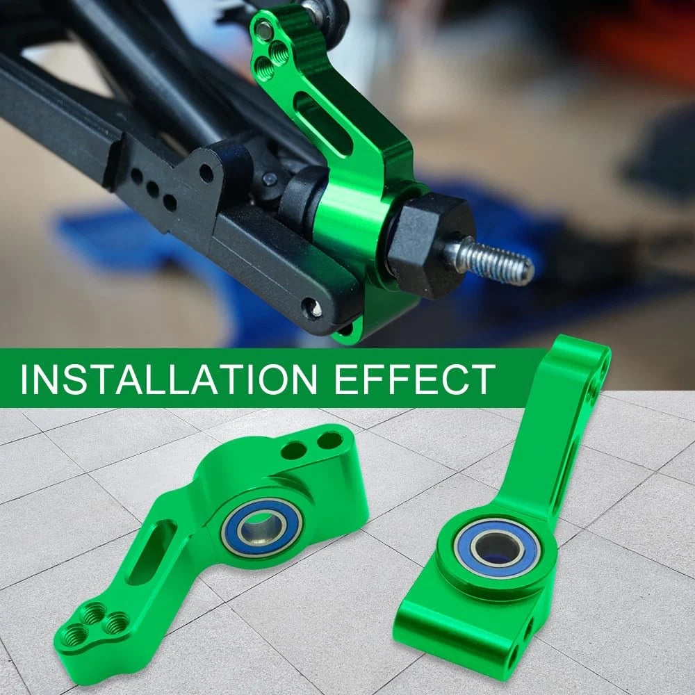 OGUNKE RC Aluminum Front Caster Block&Steering Blocks and Rear Stub Green