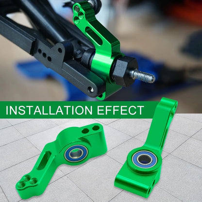 OGUNKE RC Aluminum Front Caster Block&Steering Blocks and Rear Stub Green