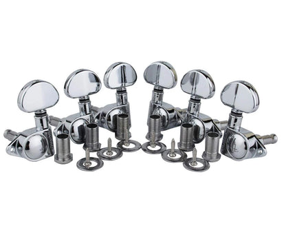 Guyker Guitar Machine Heads (3L + 3R Handed) – 1:21 Sealed Tuners Chrome