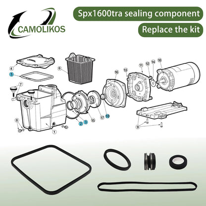 spx1600tra seal assembly replacement kit super pump black
