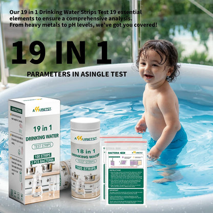 19 in 1 Drinking Water Test Strips, ASSURETST Quality Kit for Tap...