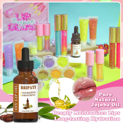 BRIPATI Lip Gloss Making Kit for Girls DIY Your Own 12 pieces, Multicolor