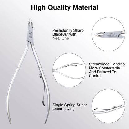 UM Supplies Cuticle Trimmer | Hangnail Remover | Extremely Jaw 12, Silver