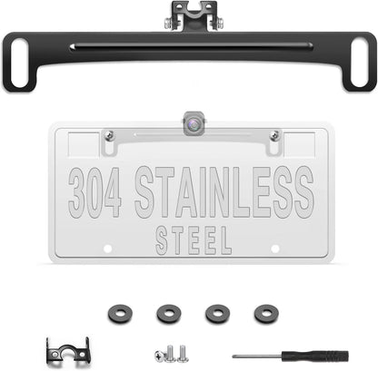 Universal Car Rear View Camera License Plate Bracket,Upgraded Full Black