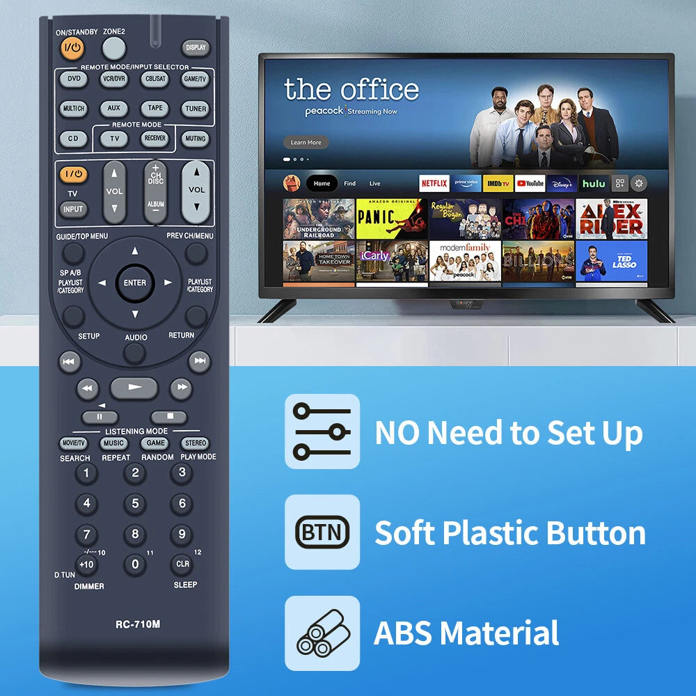 RC-710M Remote Control For Onkyo AV Receiver TX-SR606 TX-SR606S HT-S7100