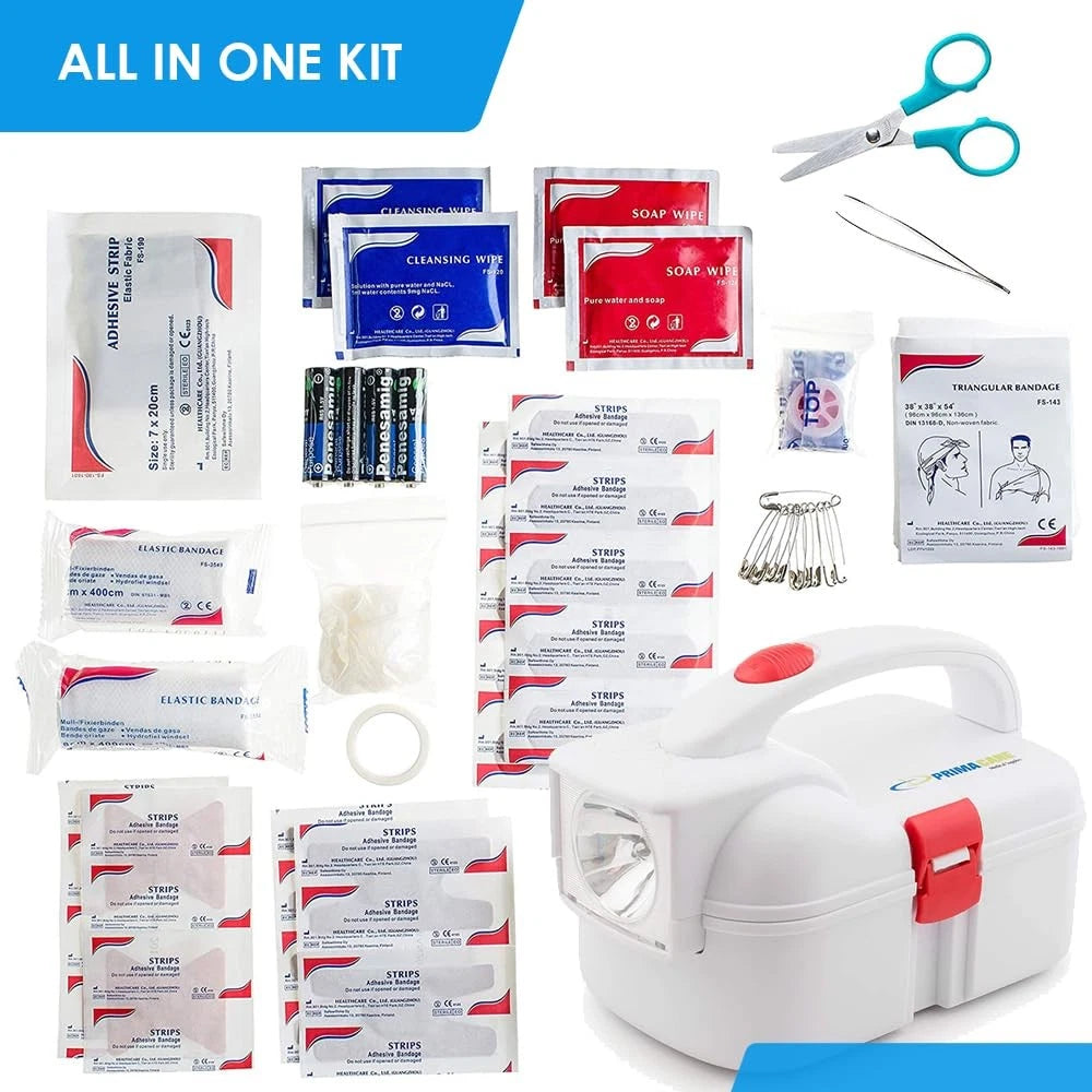 Primacare KB-9005 First Aid Flashlight Emergency 42 Piece Set, White