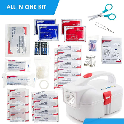Primacare KB-9005 First Aid Flashlight Emergency 42 Piece Set, White