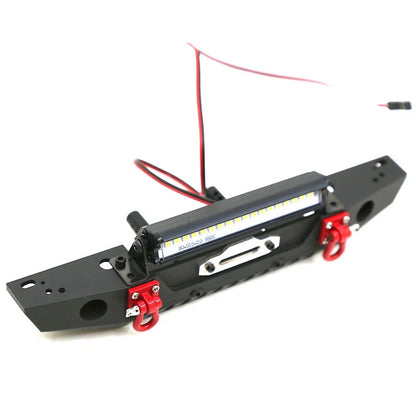 1/10 RC Car Metal Front Bumper With LED Light&Hook For Axial SCX10 II 90046 TRX4