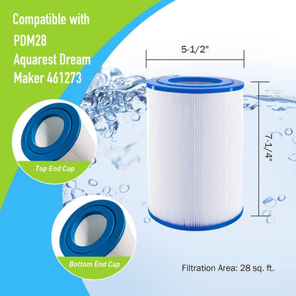 Spa Filter Replace PDM28, Aquarest Dream Maker 461273 Hot Tub Filter, 2 Pack