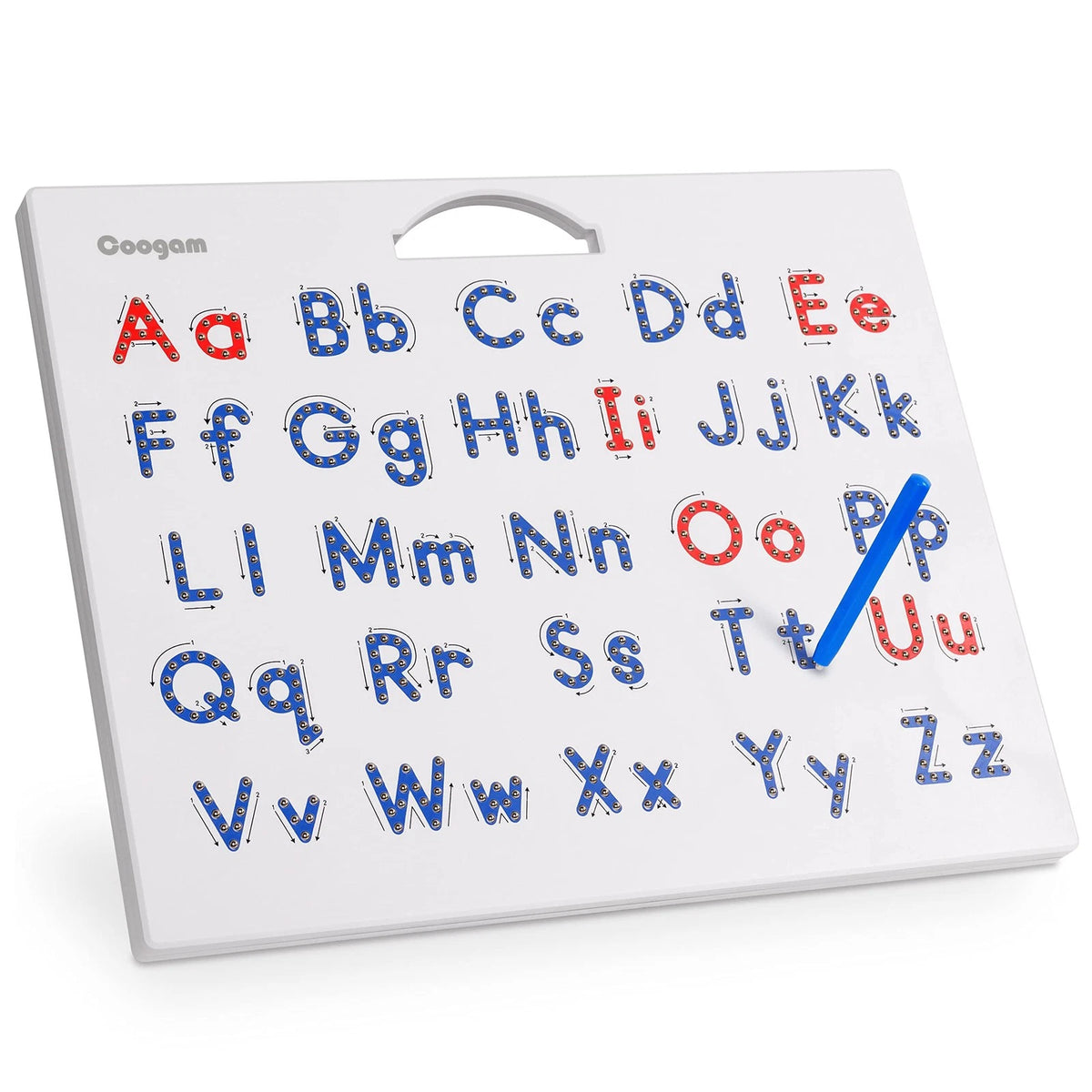Coogam Magnetic Letters Practicing Board, Magnets Tracing ABC Large, Red