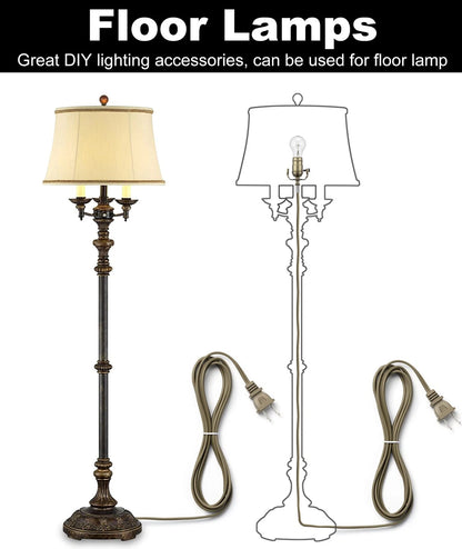 Lamp Making Kit, Parts for Repair 12 Feet Cord, Antique Brass