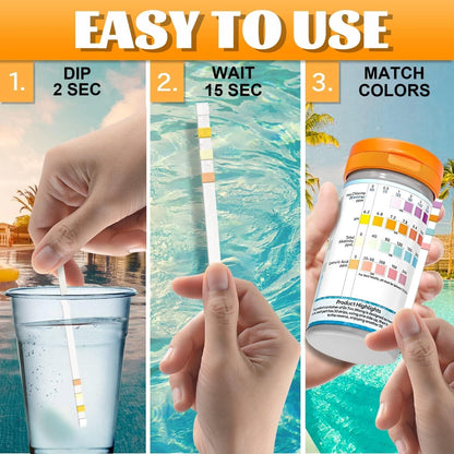 Dr.Tim.Wang Pool and Hot Tub 4 IN 1 Test Strips, 4 1 Strips