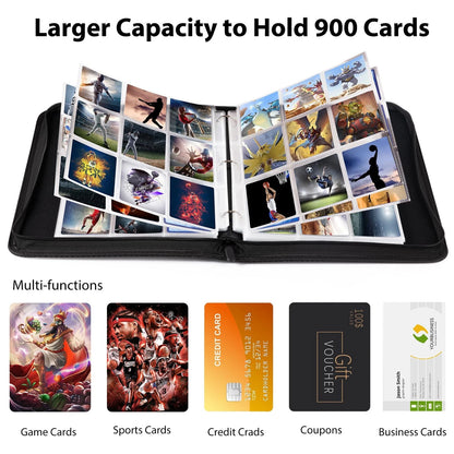 WOT I Trading Card Binder, 900 Pockets Sleeves with 900 Pockets, Black