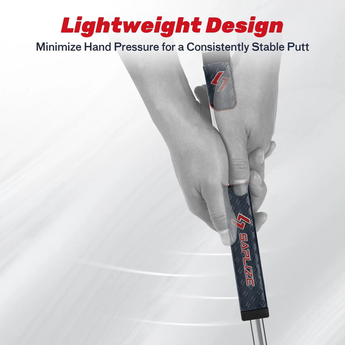 SAPLIZE Innovative Midsize/Standard Golf Putter Grip, Lightweight Red