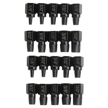 20Pcs/lot Damaged Screw Extractor Alloy Steel Damaged Screw Remover Tool Set