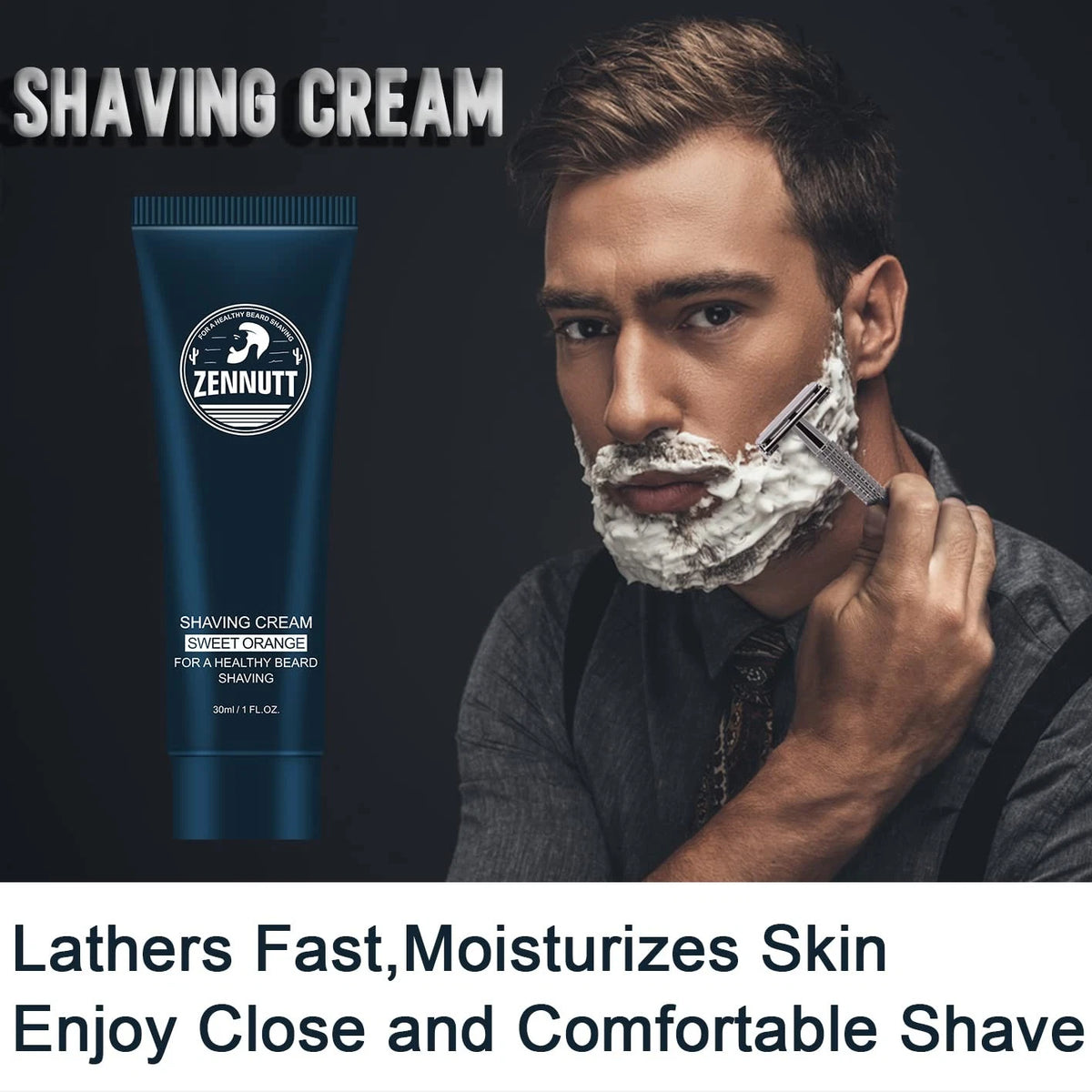 4 Packs Shaving Soap w/Shaving Bowl,Shaving Brush,Shaving 7 Piece Set