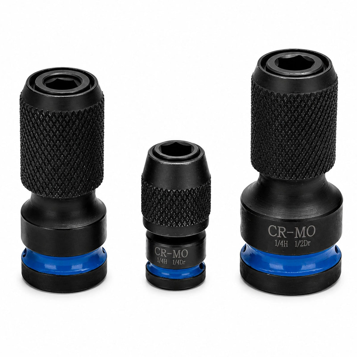 3-Piece Drill Socket Adapter Kit with Quick-Change 1/4" Hex Shank CR-MO Steel