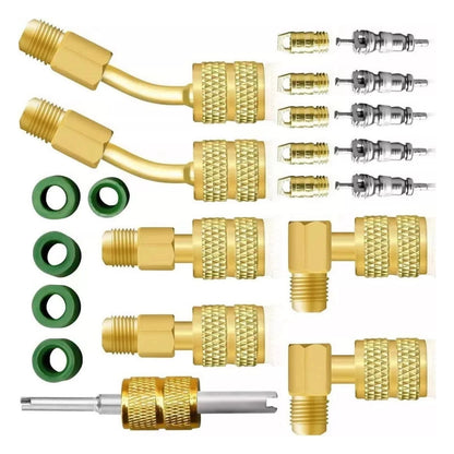 R410A Durable Adapter Kit Mini Split Adapter 5/16 To 1/4 Coupler Brass+Rubber