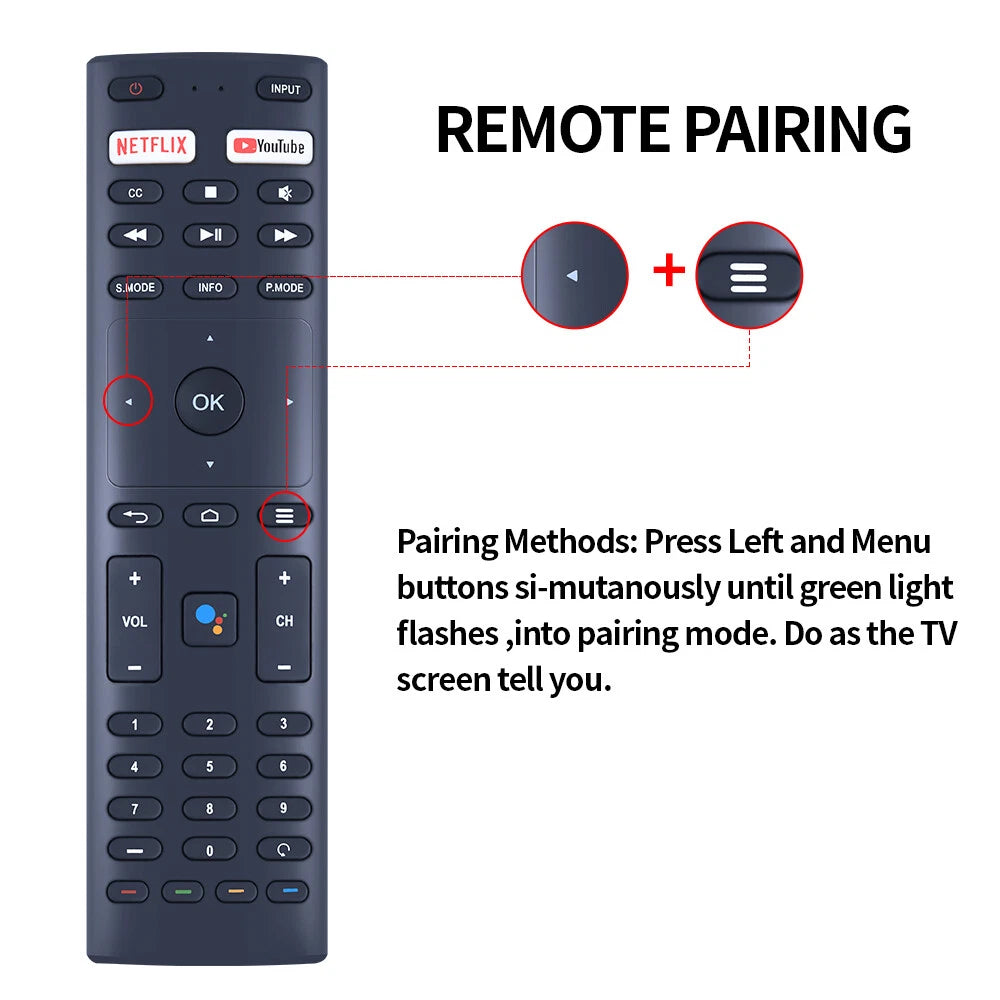 Voice Bluetooth Remote Control For Konka JVC TV RM-C3329 RM-C3359 RM-C3369 -