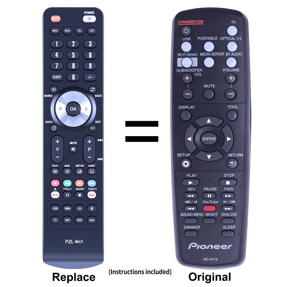 Replacement Remote Control For Pioneer Soundbar RC-4112 SBX-N500 SBX-N700