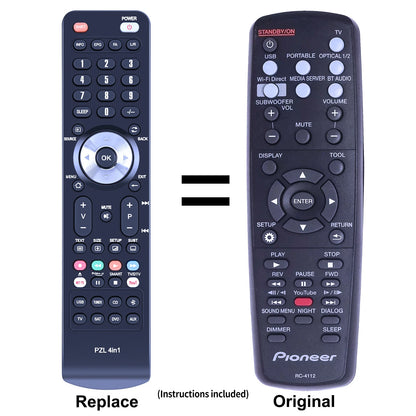 Replacement Remote Control For Pioneer Soundbar RC-4112 SBX-N500 SBX-N700