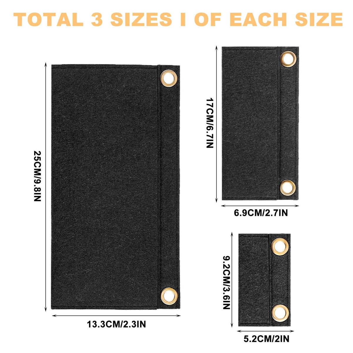 Thinp 3 Pcs Purse Insert Organizer,Purse Crossbody Conversion Liner 3 Black