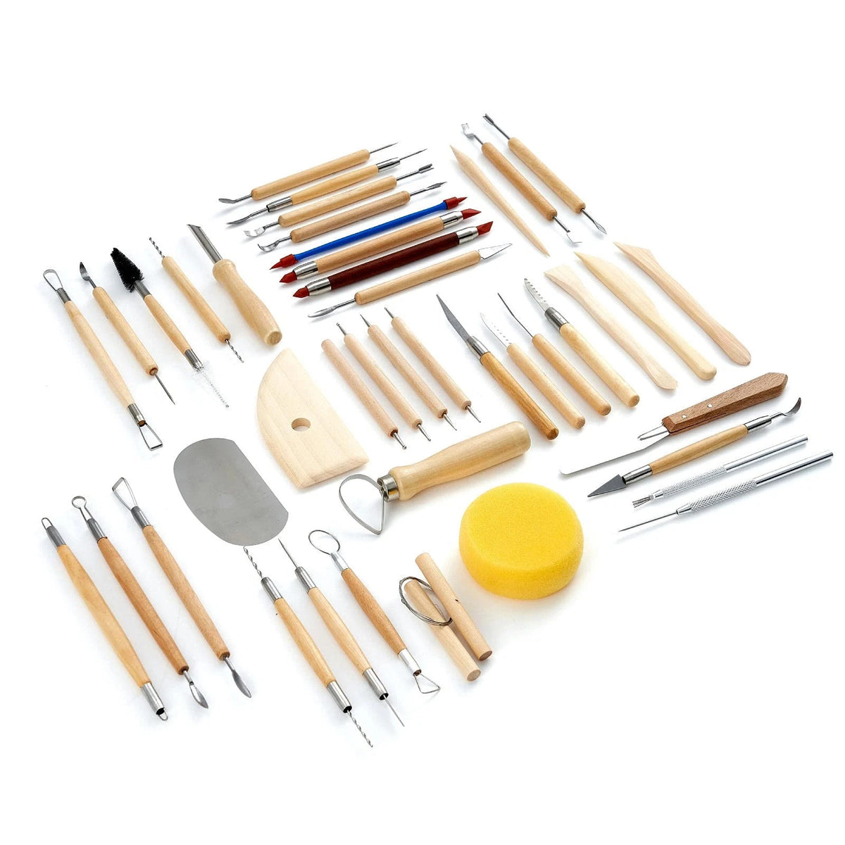 TEMONTIAN Pottery Tool Kit，Clay Sculpting Tools,43 Pcs Double Sided BLACK